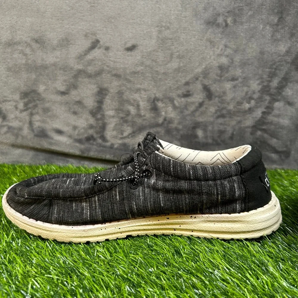 Hey Dude Wally Stretch Shoes Slip On Loafers Comfort‎ Casual Black Womens size 7